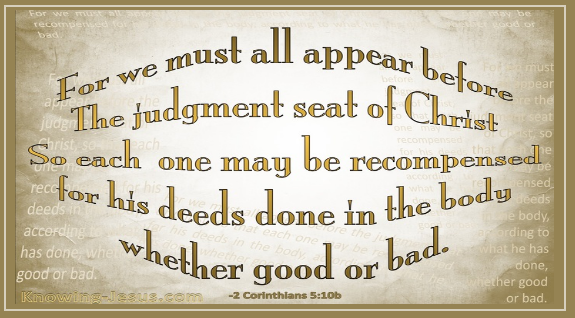 bible verses about judgment seat of christ